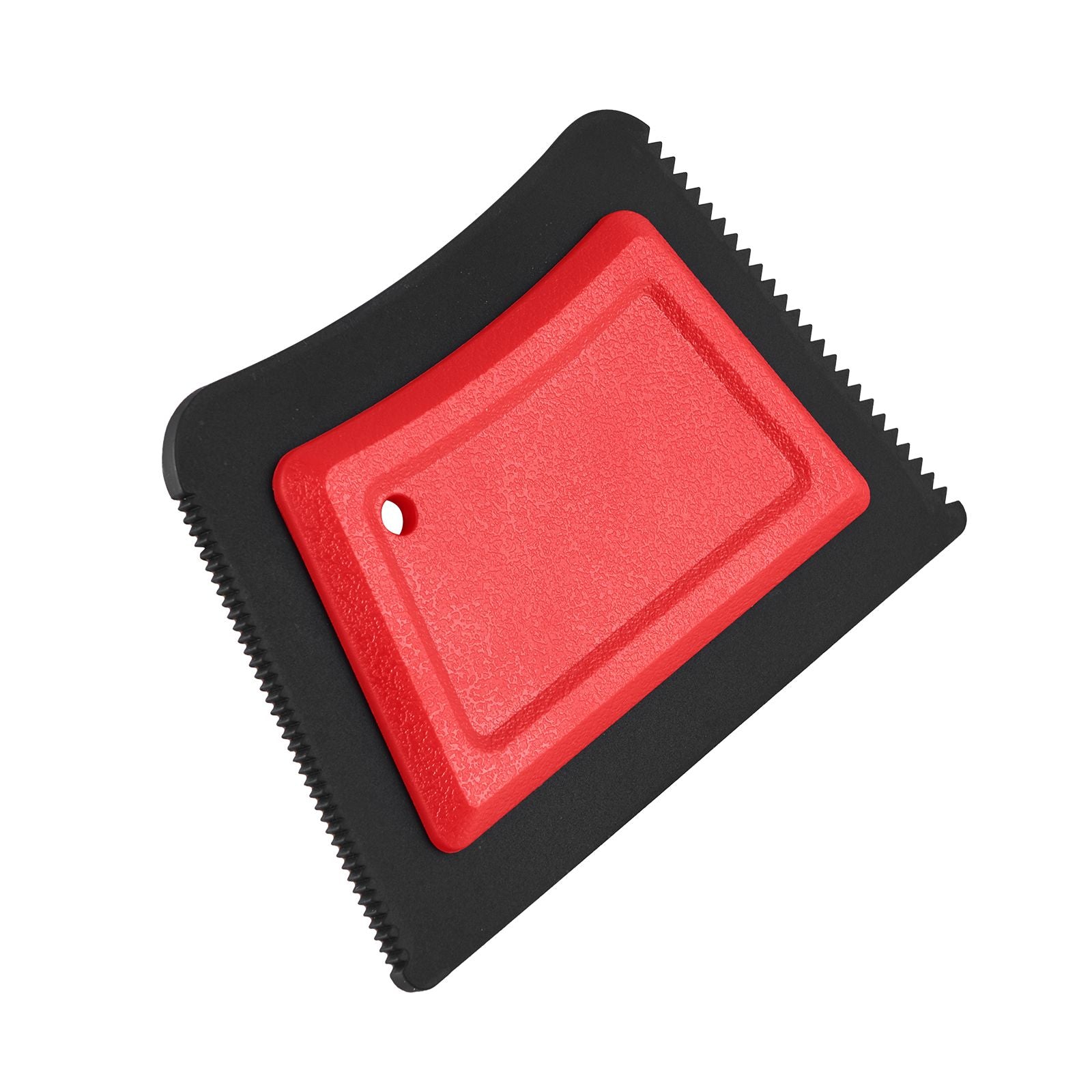 Angled view of the black and red FurSwipe pet-hair remover