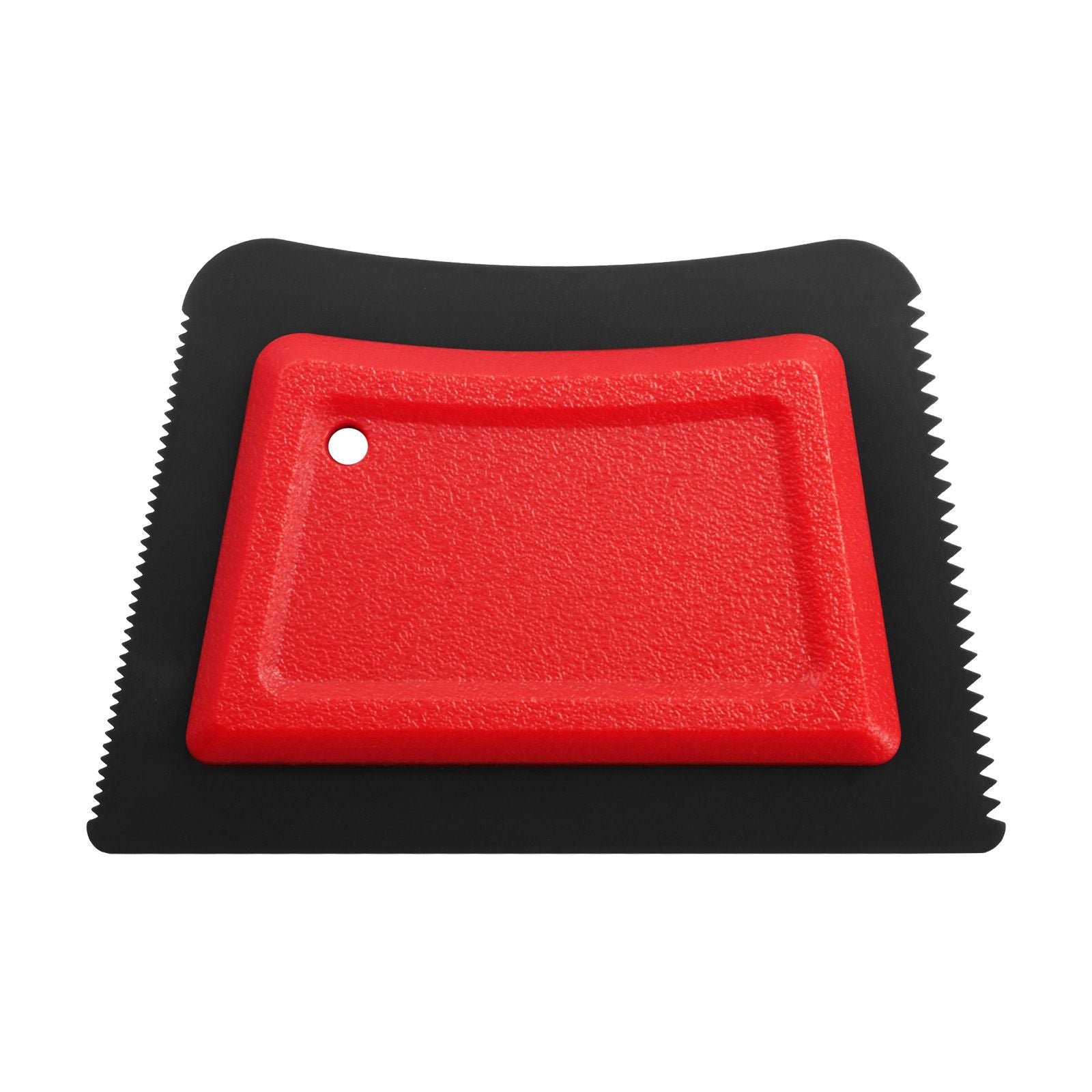 Black and red FurSwipe reusable pet-hair remover on a white background