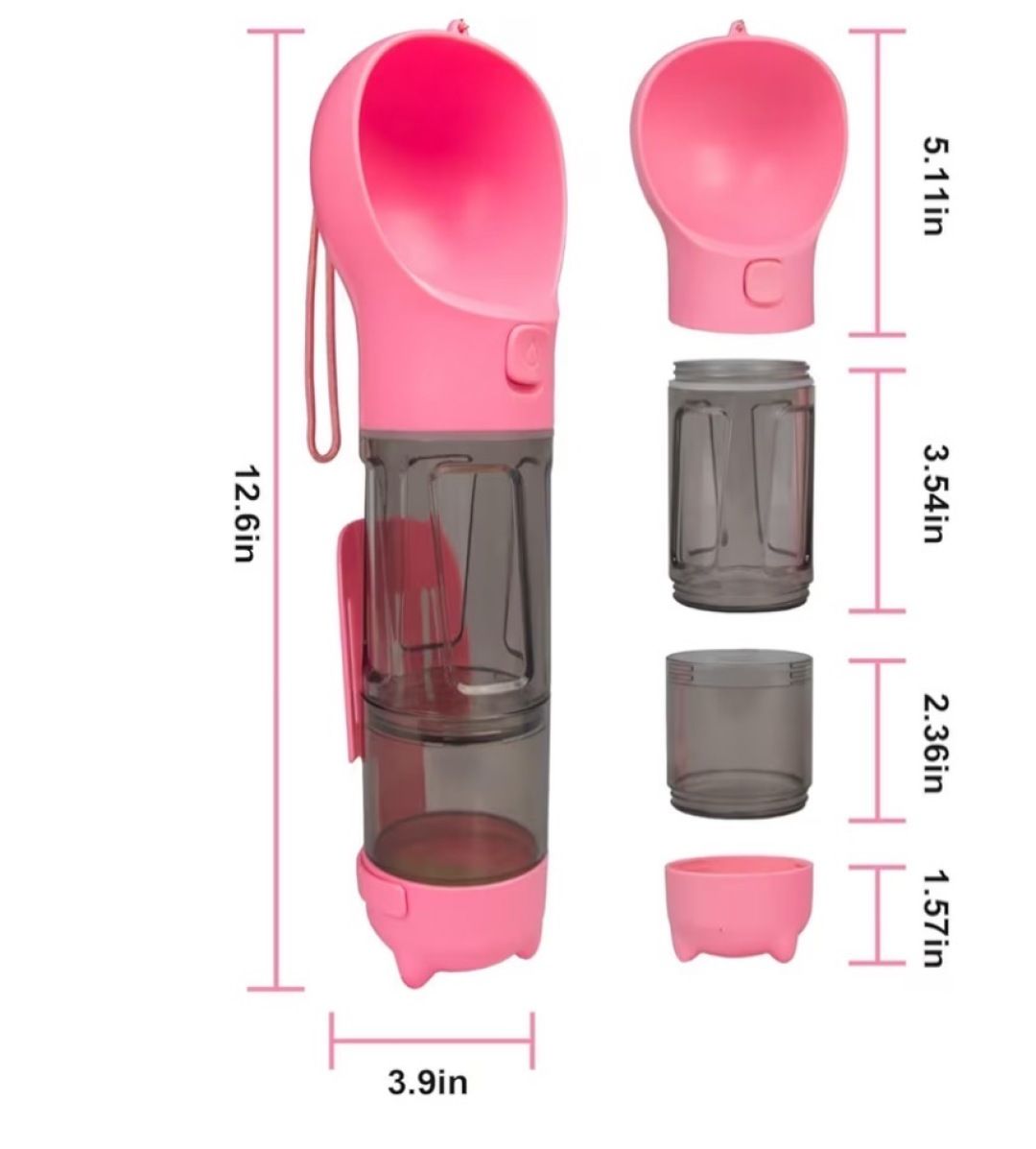 Supplier dimension diagram for the RoadSip travel bottle