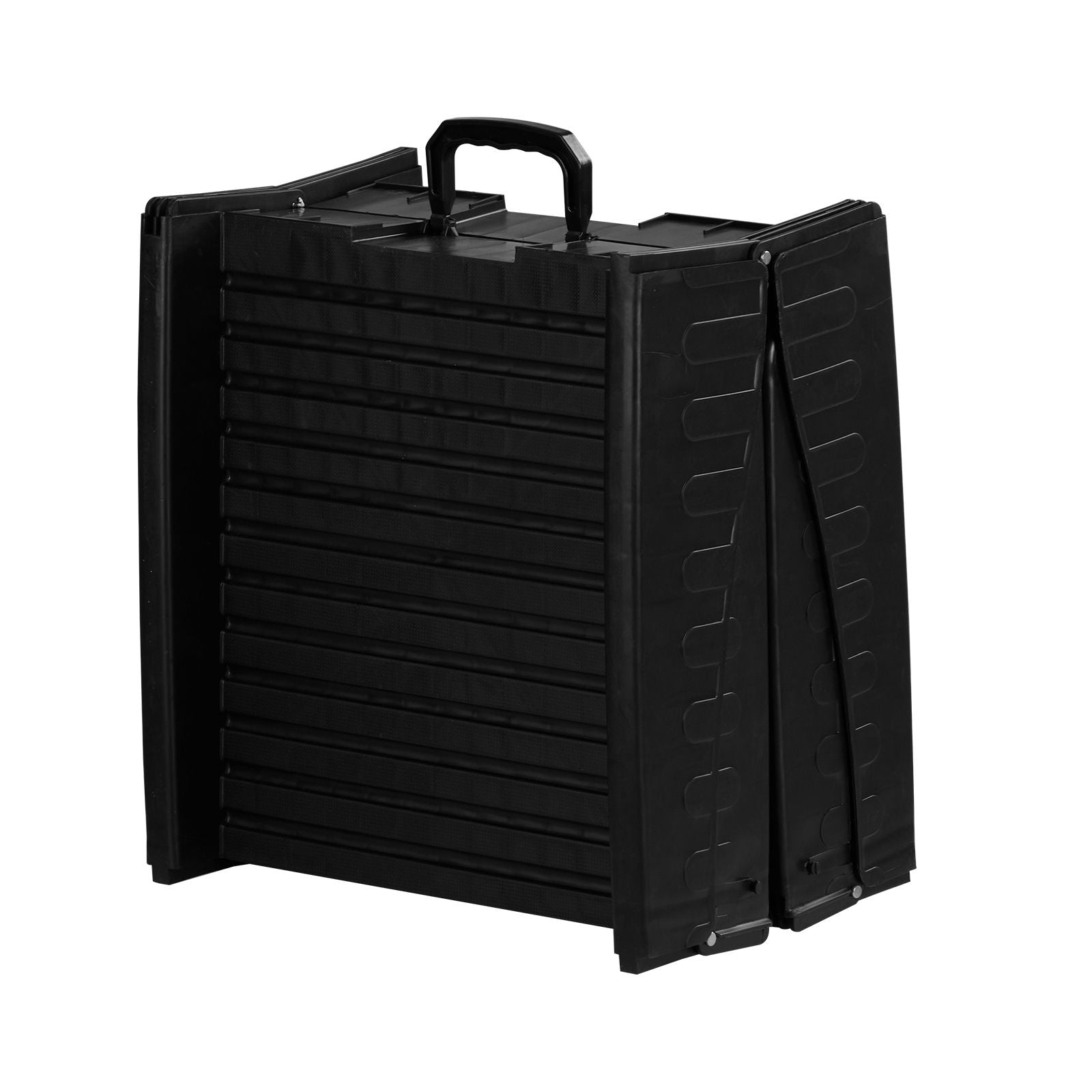 TrailRamp partly folded with the built-in carry handle visible